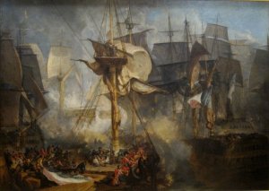 The Battle of Trafalgar  as seen from the mizzen starboard shrouds of Victory  JMW Turner