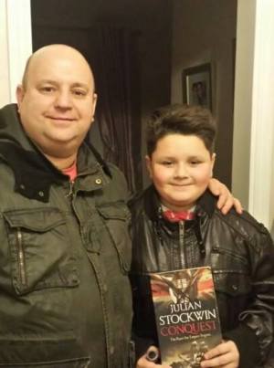 Father and son Kydd readers Andy and Ethan, with Ethan’s favourite title