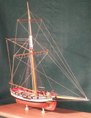 A model by Bob Squarebriggs of the little topsail cutter Seaflower