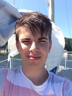 Marcus sailing in Roskilde Fjord last summer