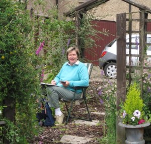 Sybil Galbraith painting outdoors