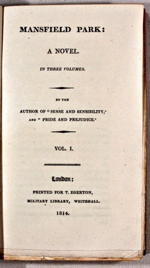 A First Edition of ‘Mansfield Park’