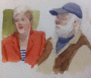 Joe’s impromptu watercolour sketch of the Stockwins